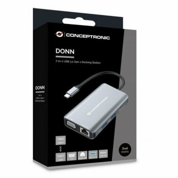 Conceptronic DONN21G Docking Station 7 en 1 USB-C con HDMI, VGA y Gigabit LAN Conceptronic DONN21G Docking Station 7 en 1 USB-C con HDMI, VGA y Gigabit LAN
