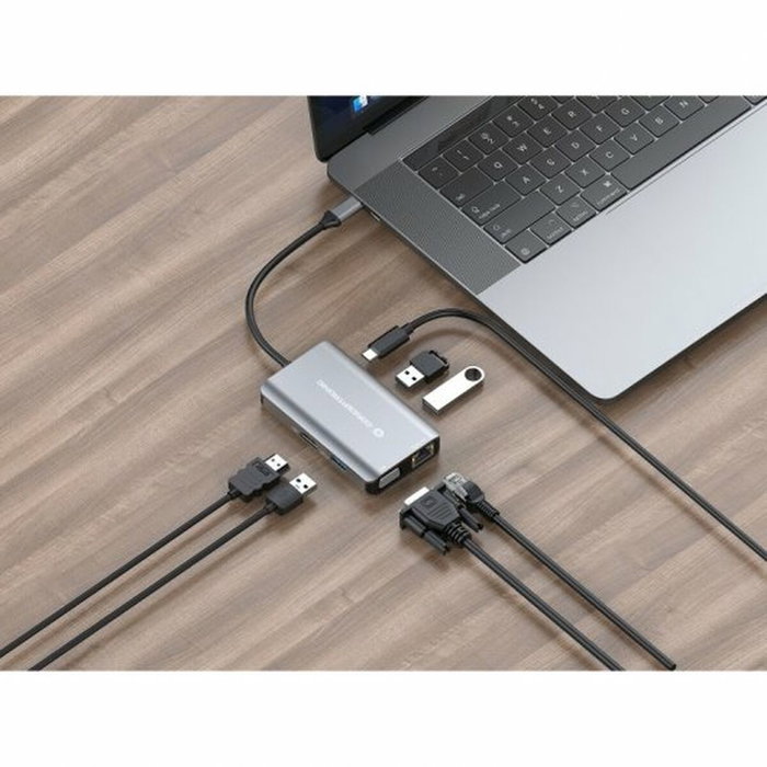 Conceptronic DONN21G Docking Station 7 en 1 USB-C con HDMI, VGA y Gigabit LAN Conceptronic DONN21G Docking Station 7 en 1 USB-C con HDMI, VGA y Gigabit LAN