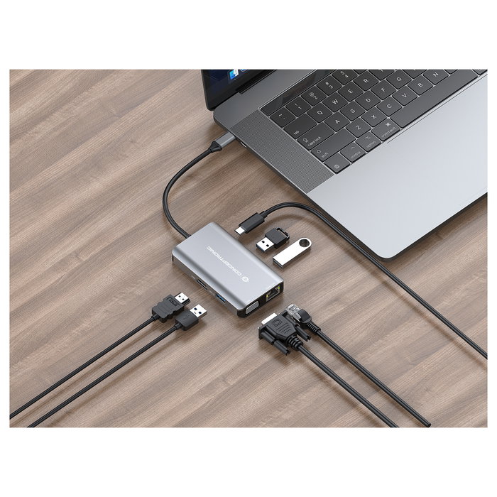 Conceptronic DONN21G Docking Station 7 en 1 USB-C con HDMI, VGA y Gigabit LAN Conceptronic DONN21G Docking Station 7 en 1 USB-C con HDMI, VGA y Gigabit LAN