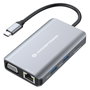 Conceptronic DONN21G Docking Station 7 en 1 USB-C con HDMI, VGA y Gigabit LAN