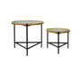 DKD Home Decor Set de 2 Mesitas Auxiliares de Cristal y Metal 62x62x55,5 cm