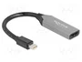DeLOCK 64331 Adaptador Mini DisplayPort a HDMI 8K HDR, Negro y Gris