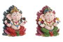 DKD Home Decor Figura de Ganesha en Resina Multicolor (Pack de 2)