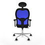 PIQUERAS Y CRESPO Silla de oficina Jorquera con mecanismo Sincro/Traslack, Azul y Negro