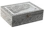 DKD Home Decor Joyero Indio Pavo Real Verde Plateado Madera y Aluminio 17.5 x 7.6 x 22.5 cm