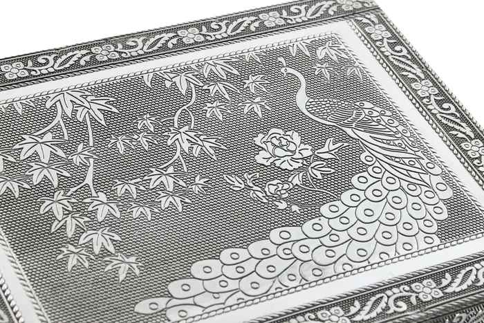 DKD Home Decor Joyero Indio Pavo Real Verde Plateado Madera y Aluminio 17.5 x 7.6 x 22.5 cm DKD Home Decor Joyero Indio Pavo Real Verde Plateado Madera y Aluminio 17.5 x 7.6 x 22.5 cm