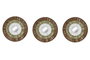 DKD Home Decor Set de 3 Decoraciones de Pared de Rafia y Metal Natural, Blanco y Verde