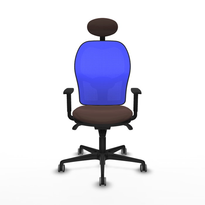 PIQUERAS Y CRESPO Silla de oficina Jorquera con mecanismo Sincro, Marrón y Azul