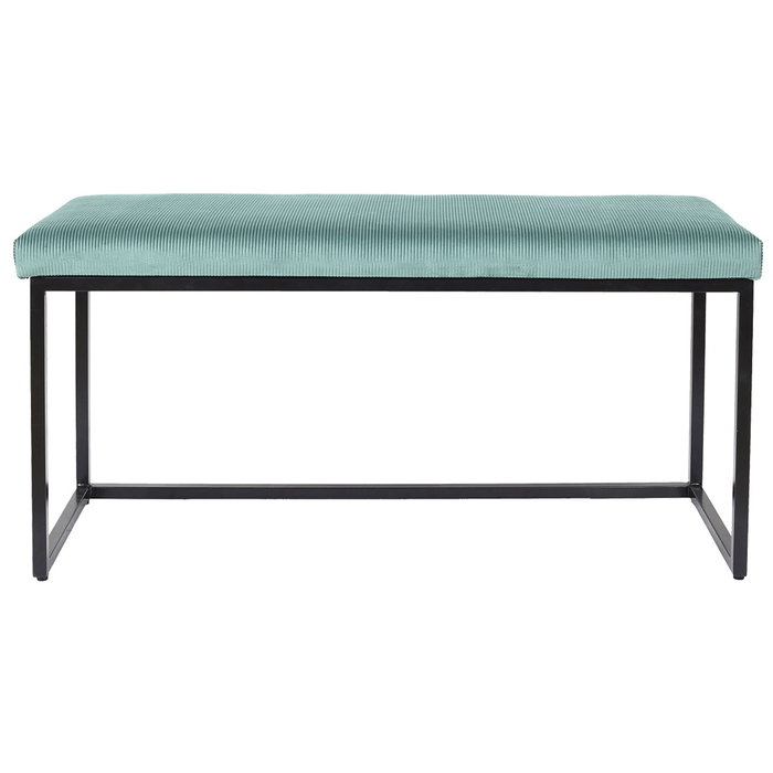 Home Deco Factory Banco Giulia Lounge Azul - Tapizado Terciopelo, Patas Metal 100x39x49 cm