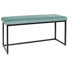 Home Deco Factory Banco Giulia Lounge Azul - Tapizado Terciopelo, Patas Metal 100x39x49 cm