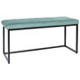 Home Deco Factory Banco Giulia Lounge Azul - Tapizado Terciopelo, Patas Metal 100x39x49 cm