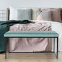 Home Deco Factory Banco Giulia Lounge Azul - Tapizado Terciopelo, Patas Metal 100x39x49 cm