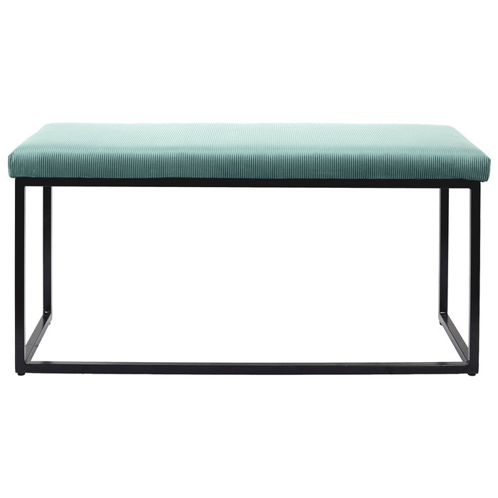 Home Deco Factory Banco Giulia Lounge Azul - Tapizado Terciopelo, Patas Metal 100x39x49 cm
