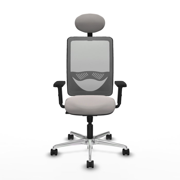 PIQUERAS Y CRESPO Silla de oficina Zulema con Mecanismo Sincro, Blanco y Gris