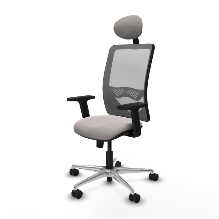 PIQUERAS Y CRESPO Silla de oficina Zulema con Mecanismo Sincro, Blanco y Gris