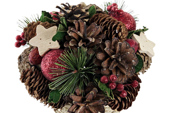 DKD Home Decor Centro Mesa Navidad Tradicional Rojo Verde 19 x 19 x 19 cm (2 Unidades)