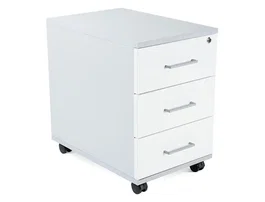ROCADA Cajonera Serie Store con 3 Cajones Gris/Blanco