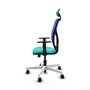 PIQUERAS Y CRESPO Silla de oficina Motilla Sincro/Traslack Turquesa y Azul