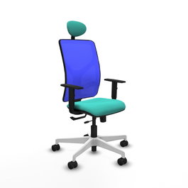 PIQUERAS Y CRESPO Silla de oficina Motilla Sincro/Traslack Turquesa y Azul