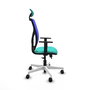 PIQUERAS Y CRESPO Silla de oficina Motilla Sincro/Traslack Turquesa y Azul