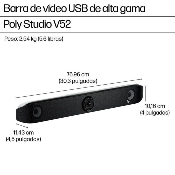 Poly Poly Studio V52 Barra de Vídeo USB 4K UHD