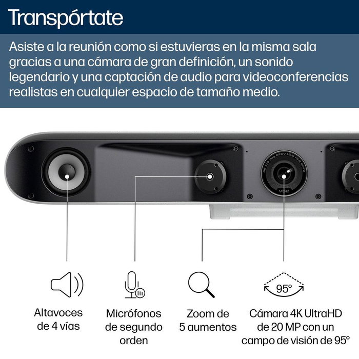 Poly Poly Studio V52 Barra de Vídeo USB 4K UHD
