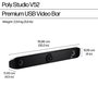 HP Poly Studio V52 Videobar USB Premium para Conferencias con Inteligencia Artificial Avanzada