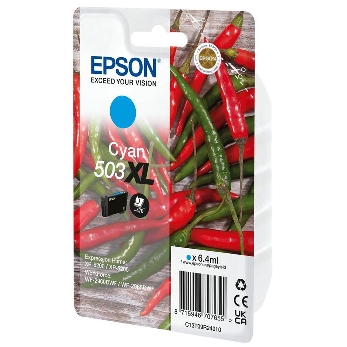 Epson 503XL Cartucho de Tinta Cian Alto Rendimiento (XL) Original