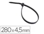 3m Brida 280x4,5 mm negro para exterior, bolsa de 100 unidades
