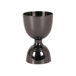 Viejo Valle Medidor de Whisky Elite Negro 6 cl - 3 cl, Acero Inoxidable