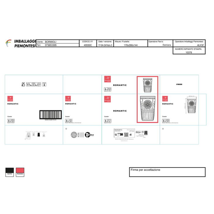 Vaso Alto Vidrio Romantic Bormioli Rocco 47,5 cL Vaso Alto Vidrio Romantic Bormioli Rocco 47,5 cL