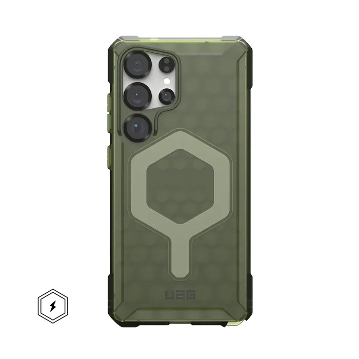 Urban Armor Gear Essential Armor Funda Compatible con Samsung Galaxy S25 Ultra - Color Oliva Drab, Protección 4.8m, Compatible con MagSafe