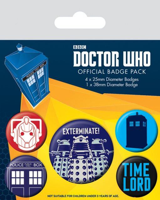 Doctor Who Pack 5 Chapas Exterminate Doctor Who Pack 5 Chapas Exterminate