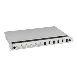 EFB Elektronik EFB Spleibox gris extraíble LC OM4 con 48 pigtails y 24 acopladores dúplex