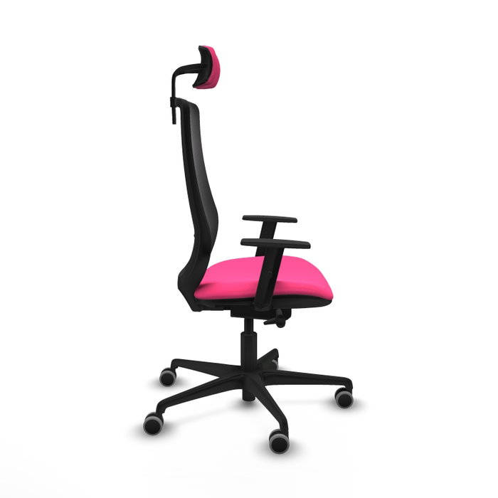 PIQUERAS Y CRESPO Silla de oficina Mardos con mecanismo Sincro/Traslack, Rosa y Negro