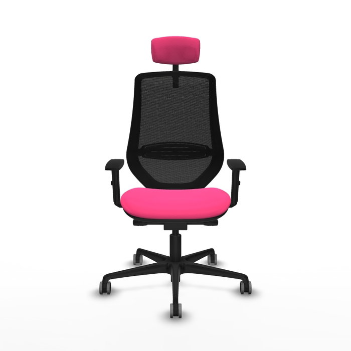 PIQUERAS Y CRESPO Silla de oficina Mardos con mecanismo Sincro/Traslack, Rosa y Negro