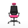 PIQUERAS Y CRESPO Silla de oficina Mardos con mecanismo Sincro/Traslack, Rosa y Negro
