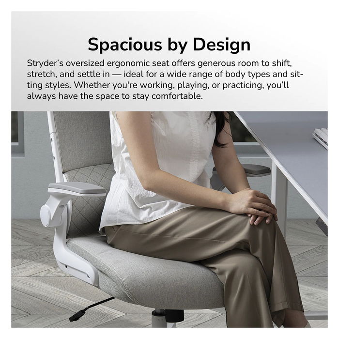 Cougar Stryder - Silla Gaming/Office Ergonómica Ajustable con Respaldo, Asiento y Reposacabezas en Tela Negra - CGR-STD-BLB