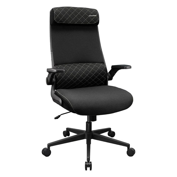 Cougar Stryder - Silla Gaming/Office Ergonómica Ajustable con Respaldo, Asiento y Reposacabezas en Tela Negra - CGR-STD-BLB