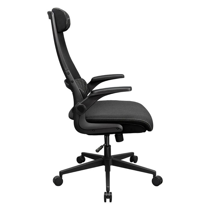 Cougar Stryder - Silla Gaming/Office Ergonómica Ajustable con Respaldo, Asiento y Reposacabezas en Tela Negra - CGR-STD-BLB