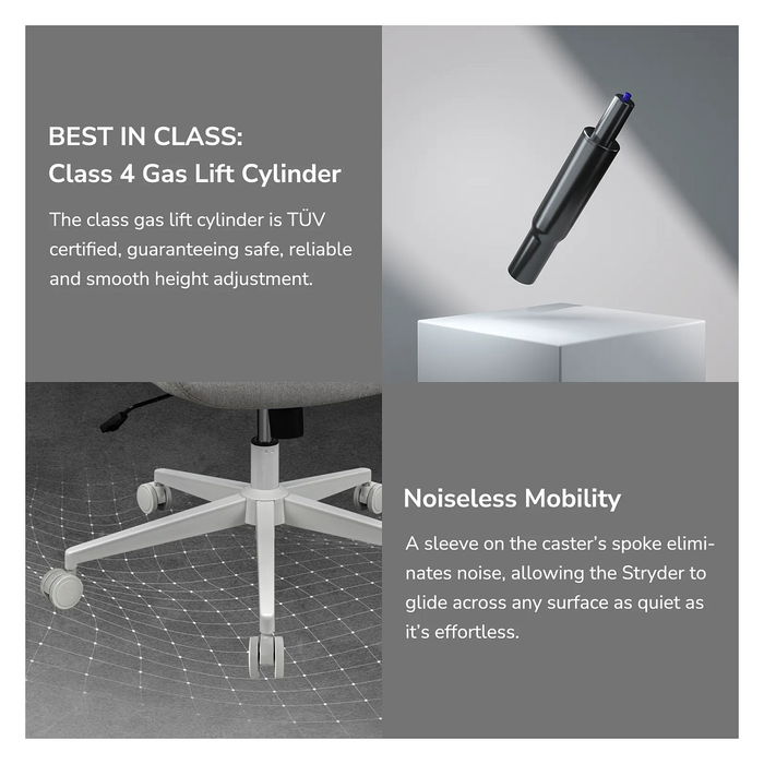 Cougar Stryder - Silla Gaming/Office Ergonómica Ajustable con Respaldo, Asiento y Reposacabezas en Tela Negra - CGR-STD-BLB