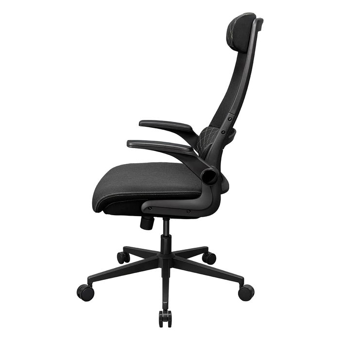 Cougar Stryder - Silla Gaming/Office Ergonómica Ajustable con Respaldo, Asiento y Reposacabezas en Tela Negra - CGR-STD-BLB