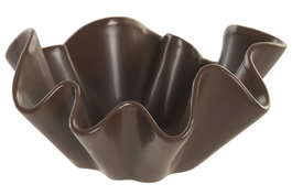 DKD Home Decor Centro de Mesa de Cerámica Chocolate Mousse Marrón 30x30x14,5 cm