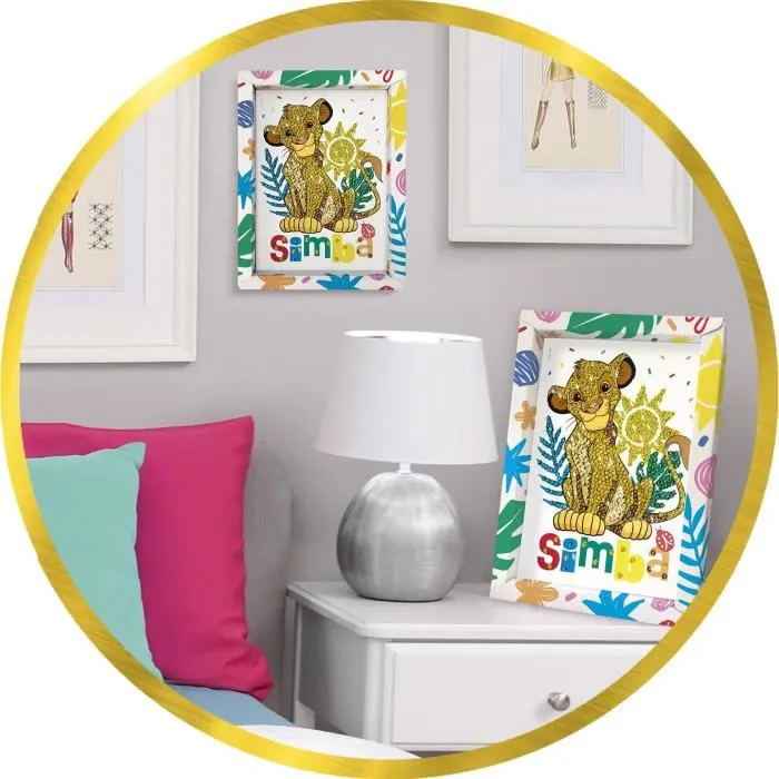 Lansay LAN3181860203293 Juego Creativo Colección Lentejuelas Simba El Rey León A Partir De 7 Años