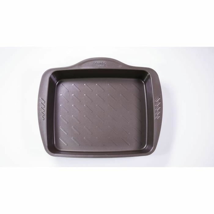 Pyrex® Fuente Rectangular Asimetria 35x27 cm Marrón Metalizado