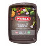 Pyrex® Fuente Rectangular Asimetria 35x27 cm Marrón Metalizado