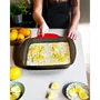 Pyrex® Fuente Rectangular Asimetria 35x27 cm Marrón Metalizado