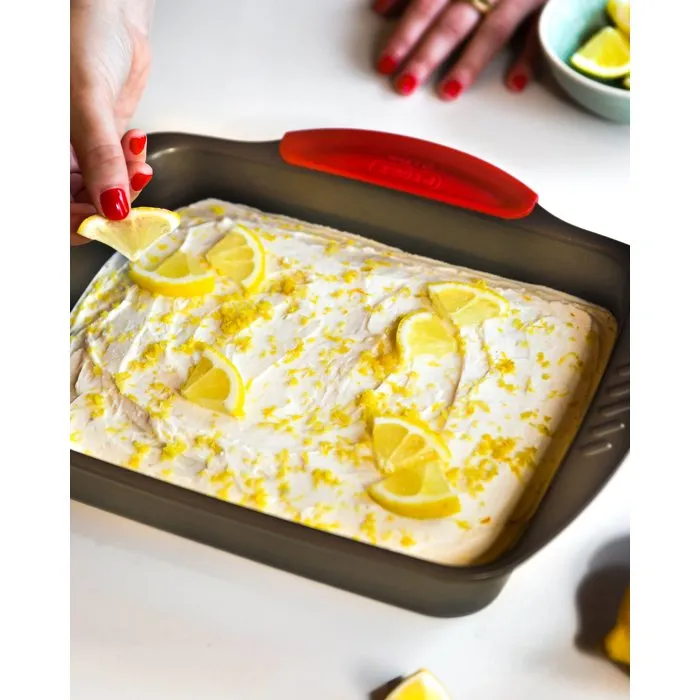 Pyrex® Fuente Rectangular Asimetria 35x27 cm Marrón Metalizado