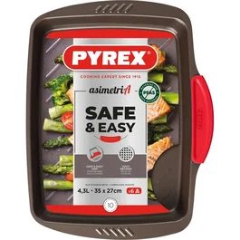 Pyrex Fuente Rectangular de Acero Asimetría SIL 35x27 cm