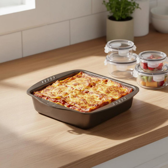 Pyrex Fuente Rectangular de Acero Asimetría SIL 35x27 cm